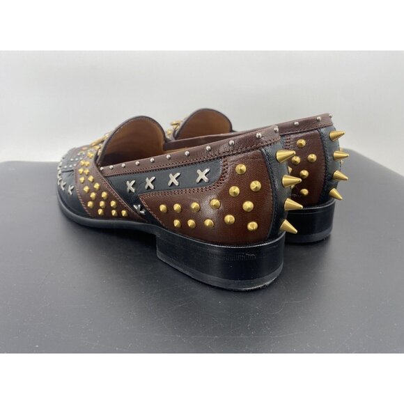 GUCCI Brown Studded Horsebit fringed Leather Loafer dress shoes sz 11.5 GUCCI - Picture 4 of 13